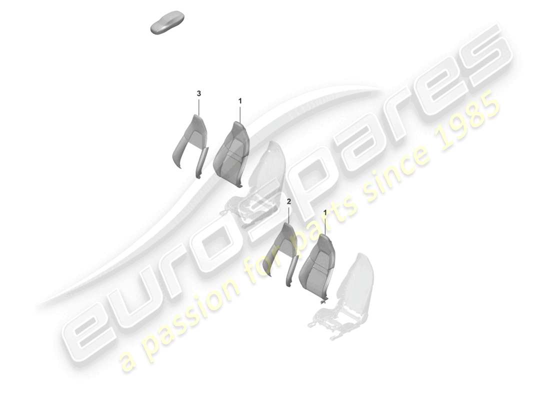 porsche 2020 (992-1 turbo / s) schaumteil rückenlehnenbezug sportsitz teilebild