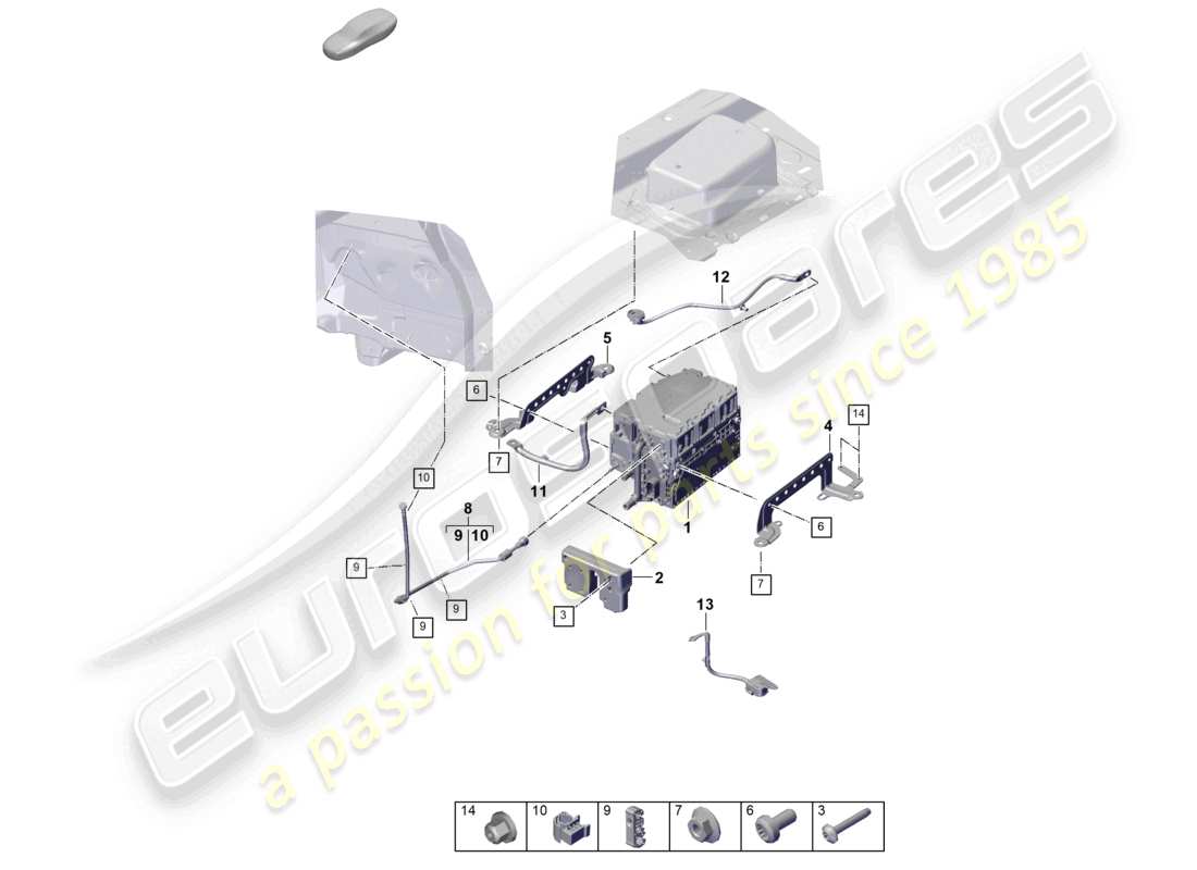 porsche 2024 (cayenne e3 pa) leistungs- und steuerelektronik - für elektroantriebe teilediagramm