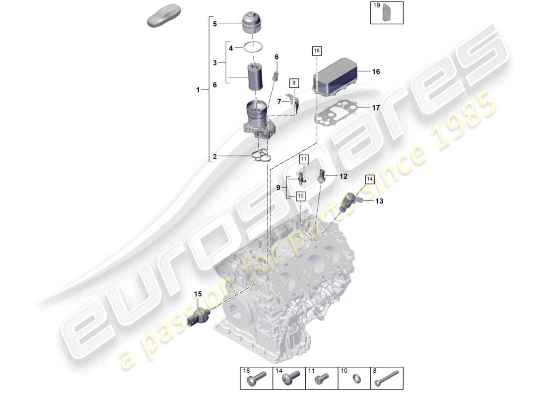 porsche 2025 (cayenne e3 pa) ölfilter konsole ölkühler teilediagramm
