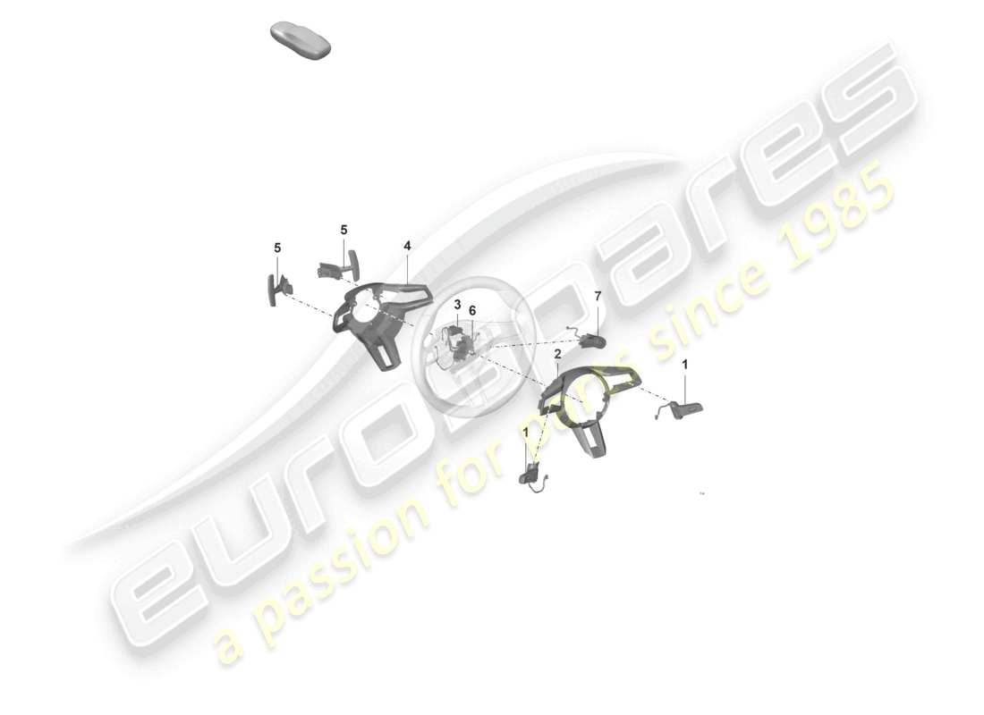 porsche 2022 (992-1 gt3/rs/st) zubehör lenkrad teile diagramm