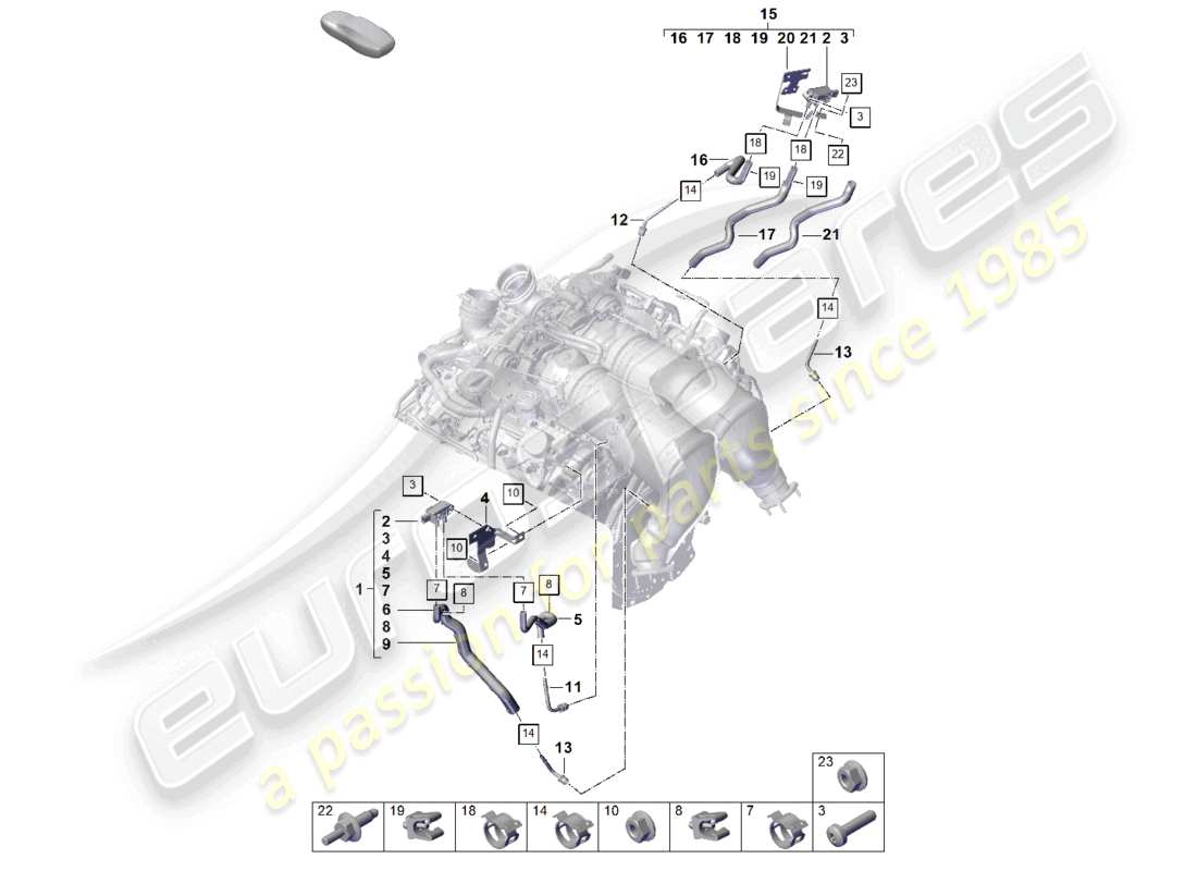 porsche 2025 (cayenne e3 pa) steuerleitung für differenzdrucksensor teilediagramm