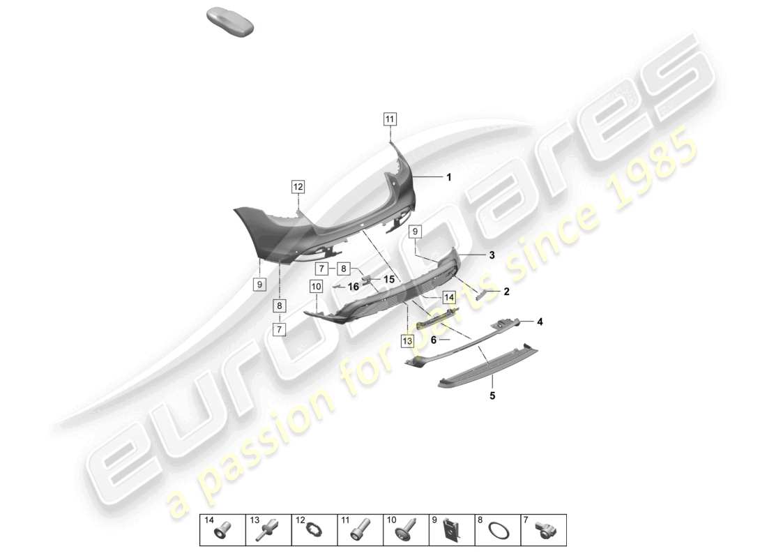 porsche 2026 (taycan 9j1-2) stoßfänger hinten sport design paket teilediagramm