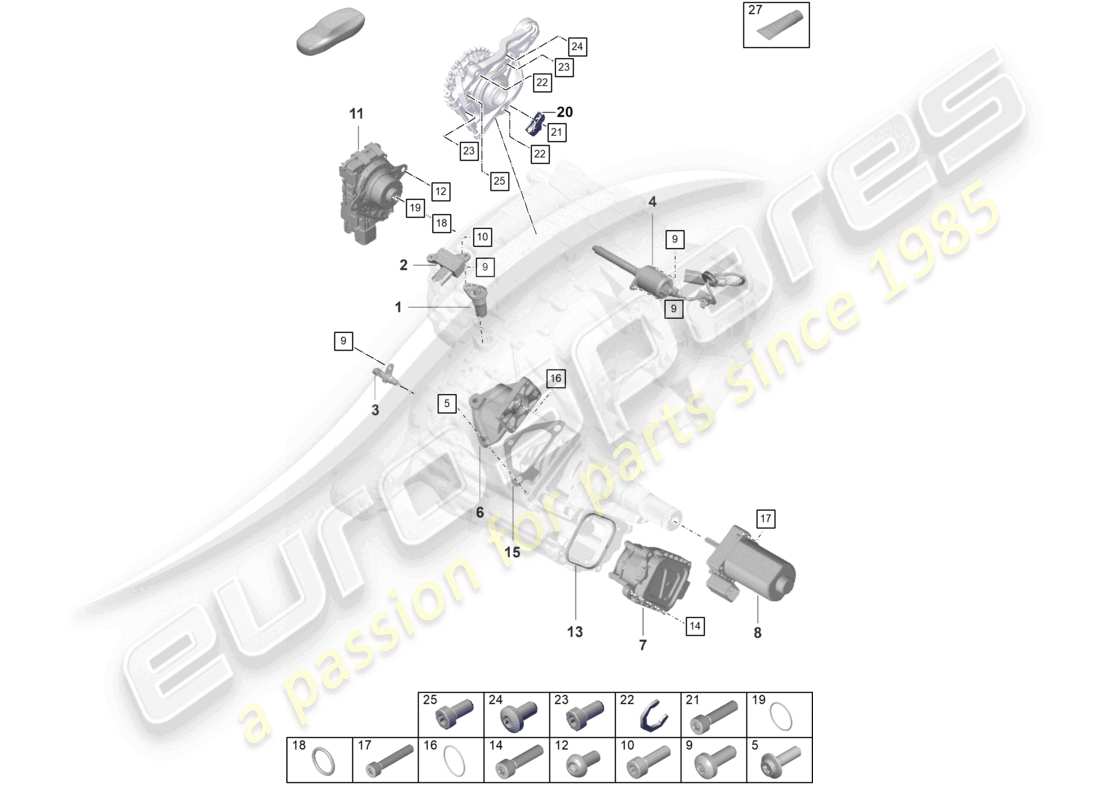 porsche 2023 (taycan 9j1-1) hinterachsdifferential sensoren drosselklappensteuerelement teilediagramm