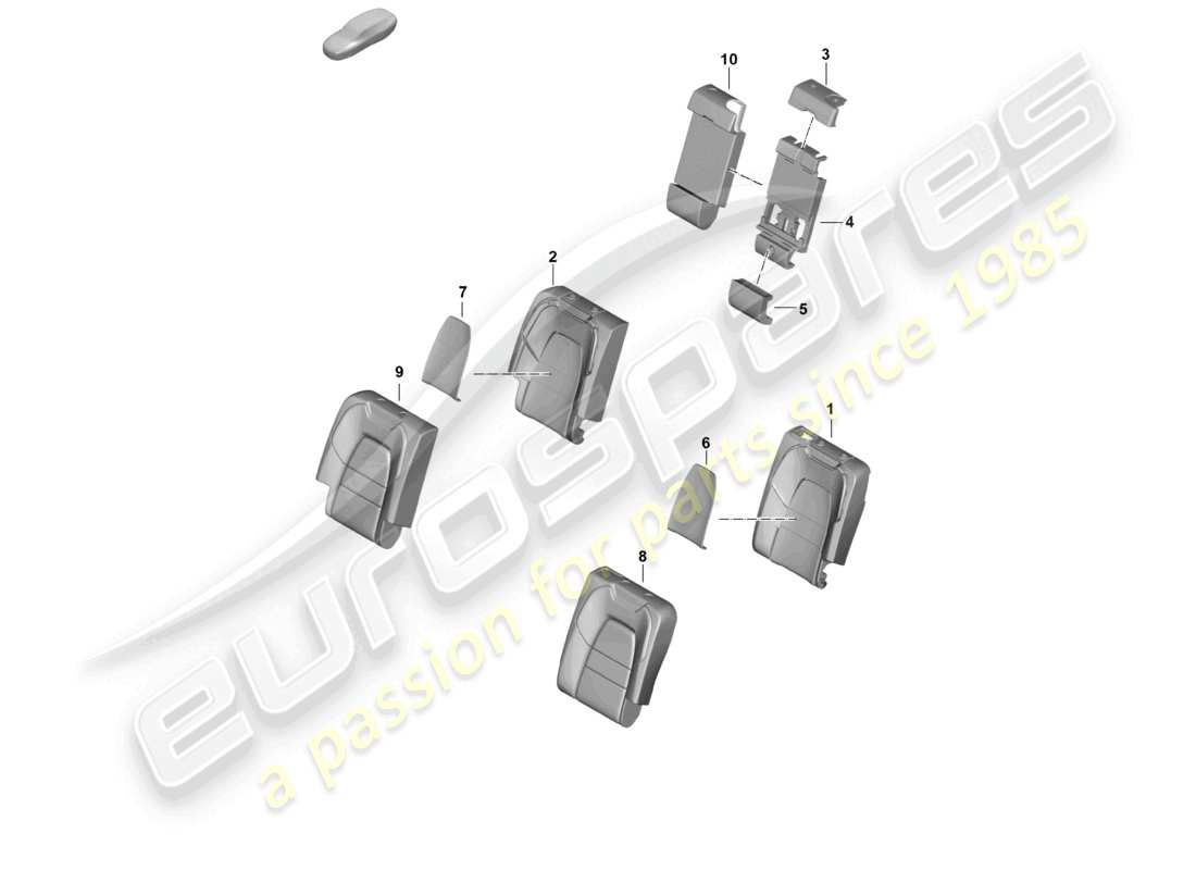 porsche 2025 (cayenne e3 pa) schaumstoffteil hinten rücksitzlehne rückenlehnenbezug teilebild
