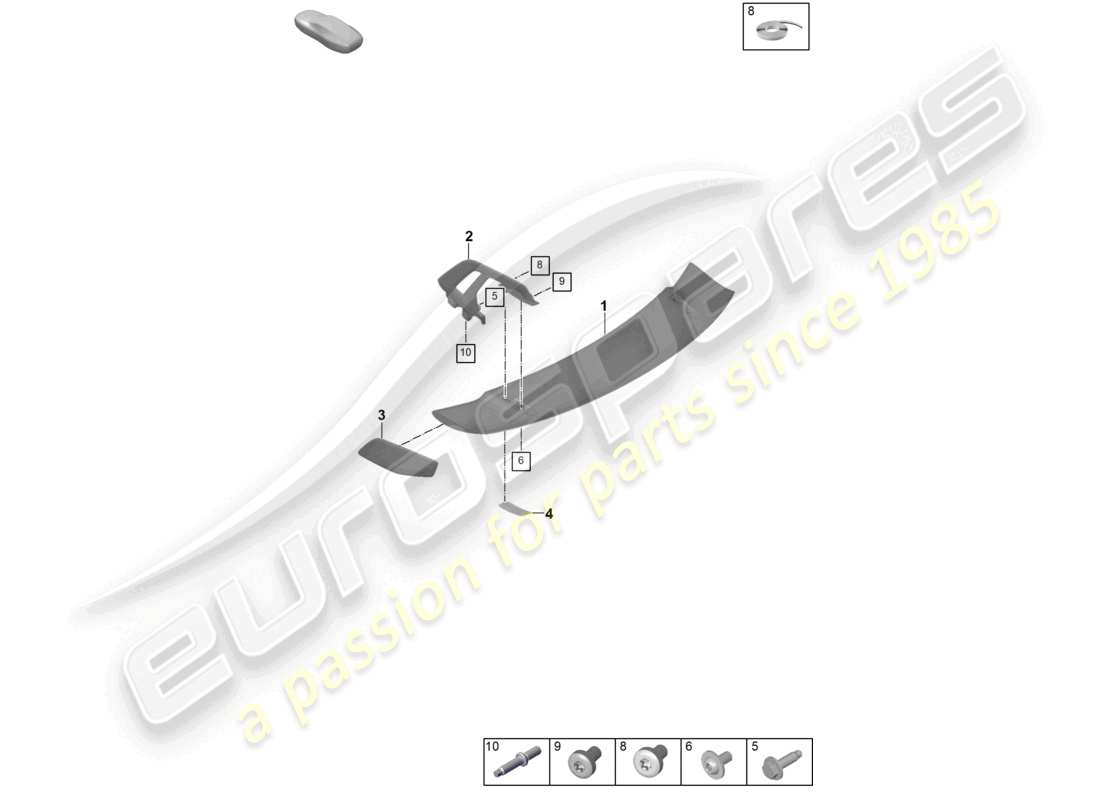 porsche 2026 (992-2 gt3) heckspoiler teilediagramm