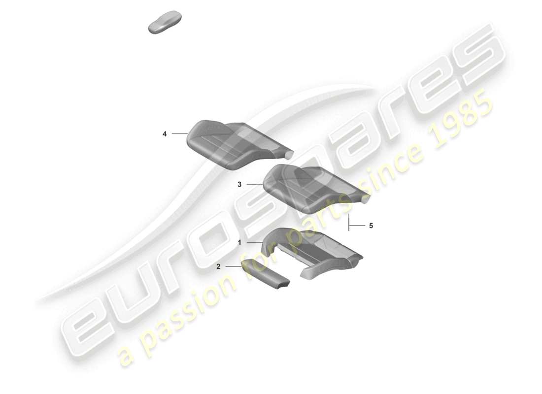 porsche 2021 (992-1 gt3/rs/st) schaumteil sitzbezug sportsitz plus für modelle mit elektrisch verstellbaren 18-way sitzen ersatzteildiagramm