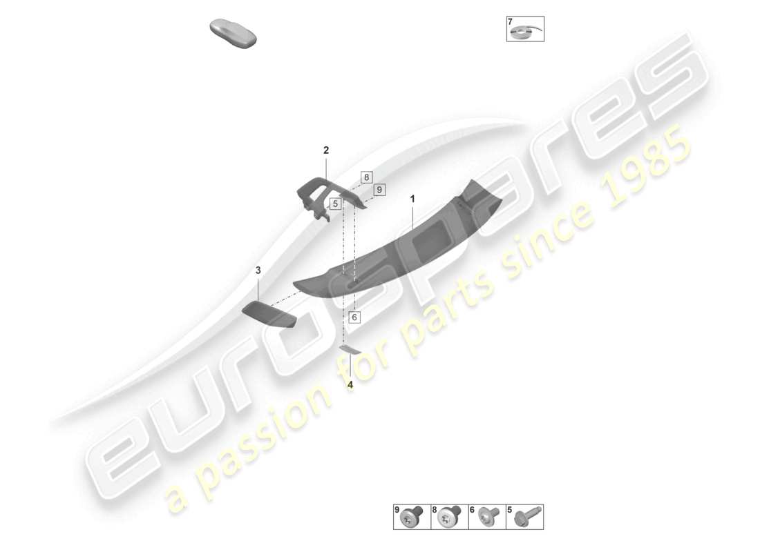 porsche 2023 (992-1 gt3/rs/st) heckspoiler teilediagramm