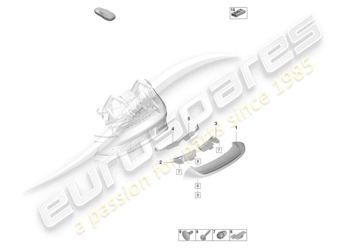 porsche 2023 (992-1 gt3/rs/st) heckspoiler teilediagramm
