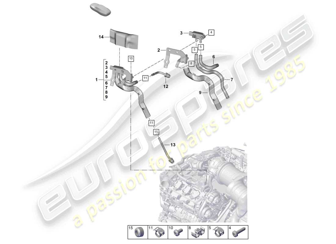 porsche 2025 (cayenne e3 pa) steuerleitung mit differenzdruckgeber teilediagramm