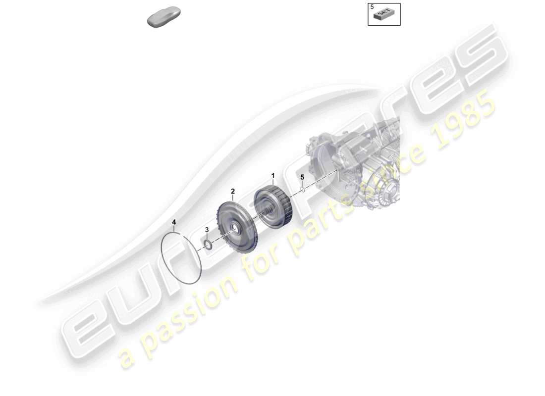 porsche 2022 (992-1 turbo / s) 8-speed doppelkupplungsgetriebe kupplung für doppelkupplungsgetriebe teilediagramm