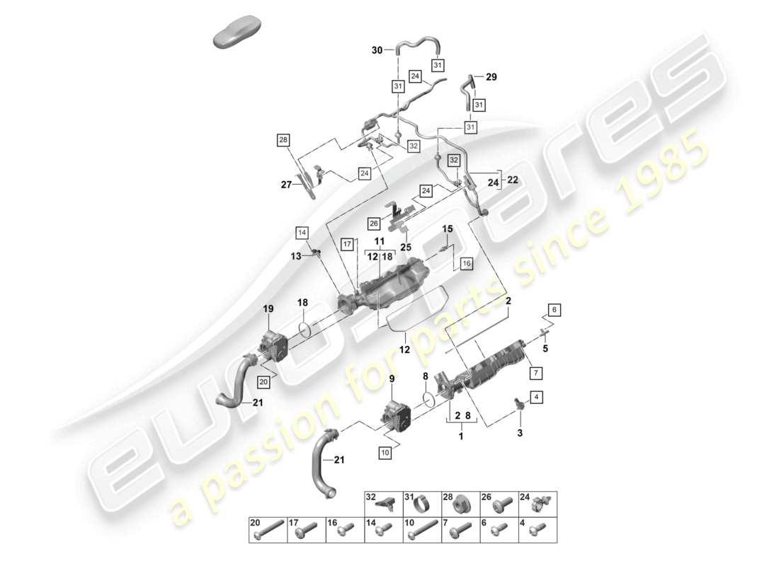 porsche 2021 (panamera 971-2) ansaugkrümmerentlüftung für kraftstofftank teilediagramm