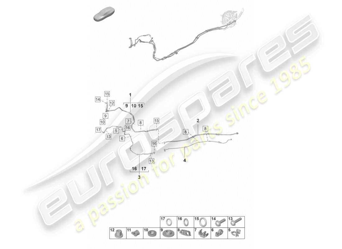 porsche 2021 (panamera 971-2) heizung, klimaanlage für fahrzeuge mit hybridantrieb kältemittelkreislauf unterboden teilediagramm