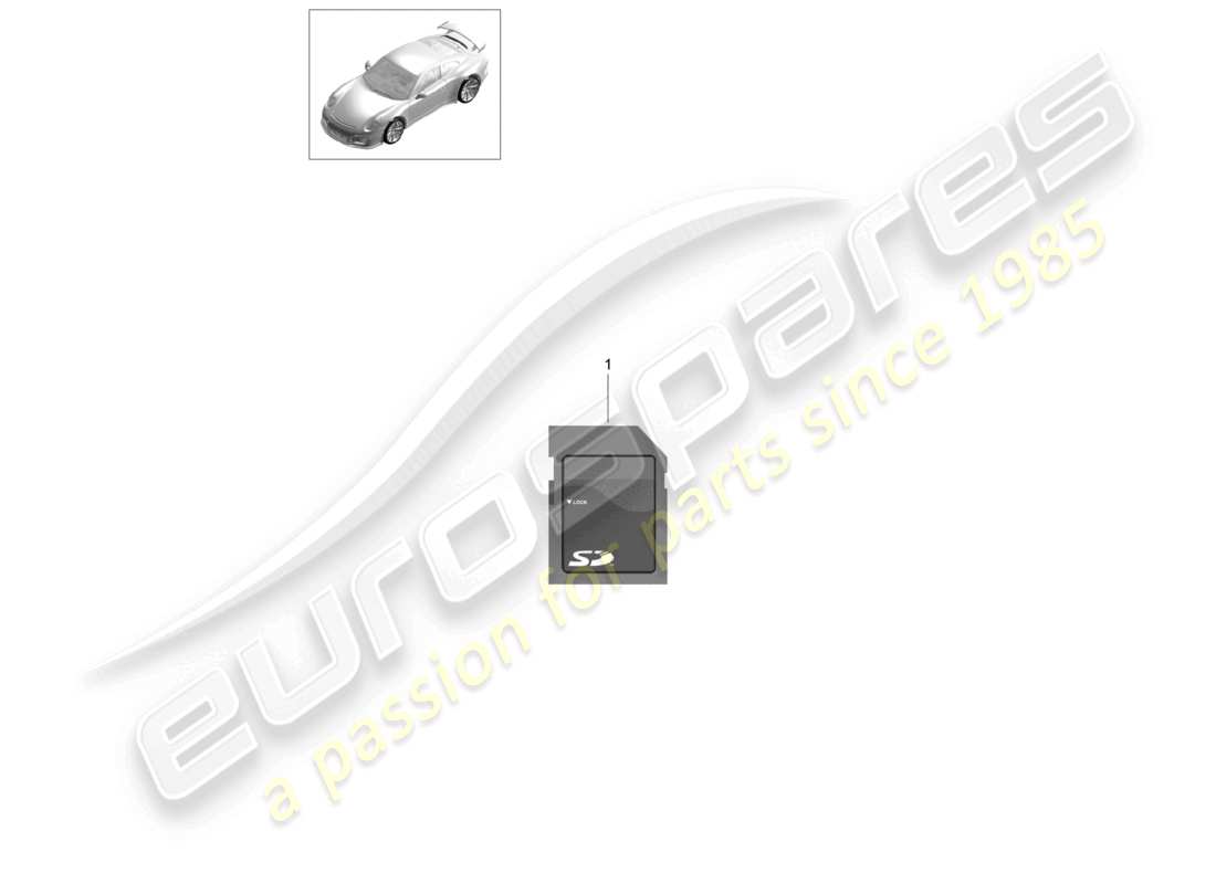 porsche 2021 (991-2 r/gt3/rs) sd-karte für navigationssystem-update d - mj 2017>> teilediagramm