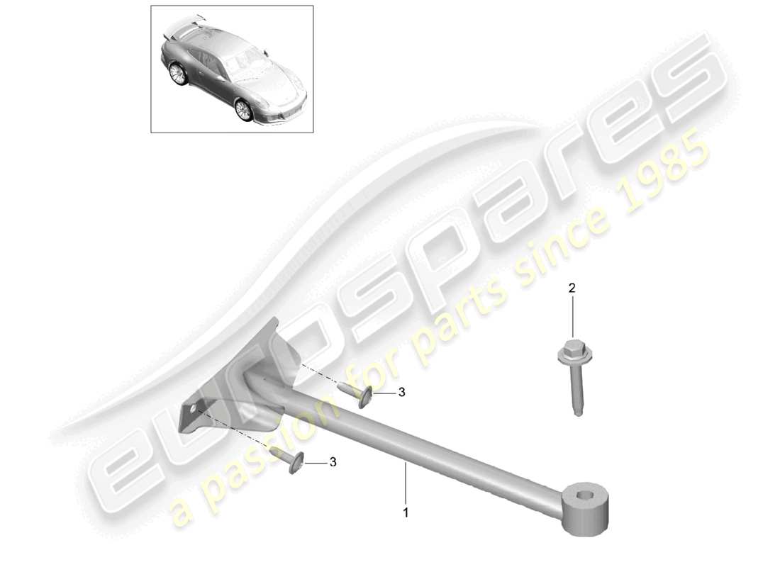 porsche 2021 (991-2 r/gt3/rs) dome strut-ersatzteildiagramm