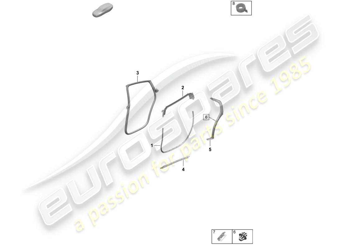porsche 2026 (taycan 9j1-2) türdichtung hinten zubehör teilediagramm