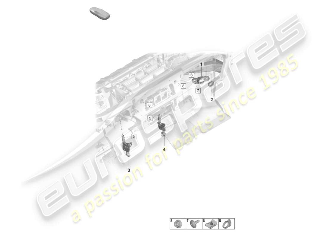 porsche 2022 (panamera 971-2) klimaanlage befestigungselemente und aufhängungshalterungen teilediagramm