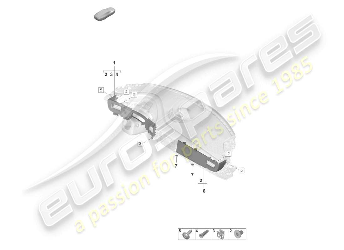porsche 2025 (taycan 9j1-2) zierleiste für armaturenbrett ersatzteildiagramm