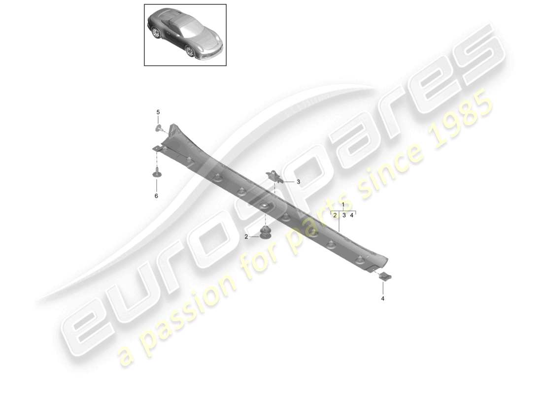 porsche 2021 (991-2 r/gt3/rs) seitenteilverkleidung teilediagramm