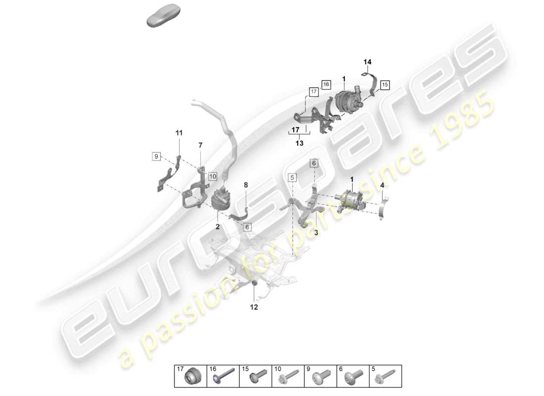 porsche 2022 (taycan 9j1-1) kühlmittelpumpe d - mj 2021>> ersatzteildiagramm