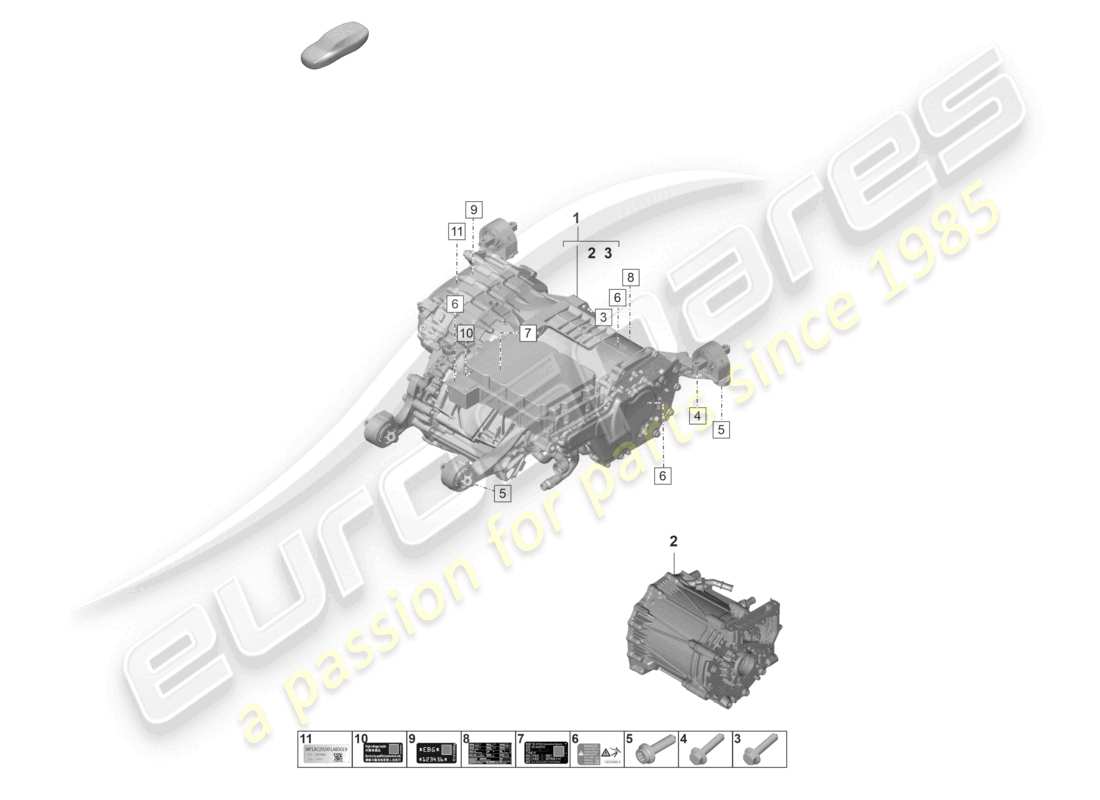 porsche 2022 (taycan 9j1-1) ersatzmotor fahrmotor für elektroantrieb hinterachse teileübersicht