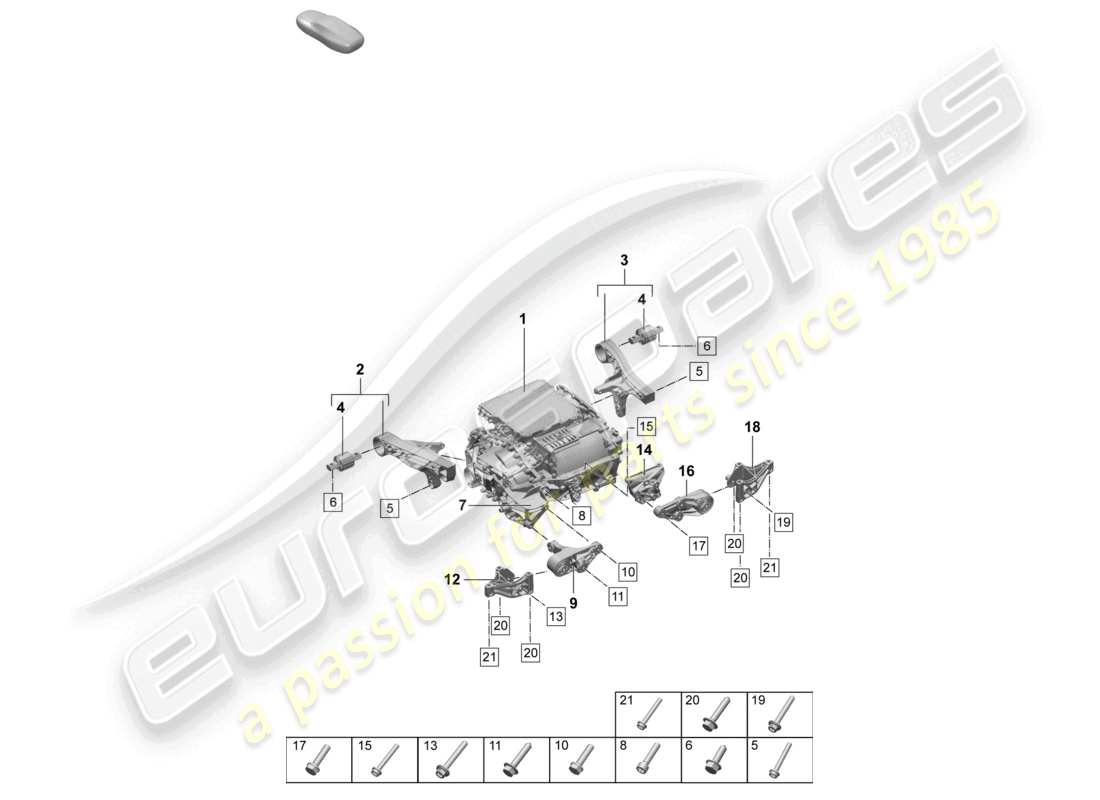 porsche 2025 (macan-e) fahrmotor für elektroantrieb macan turbo hinterachse teilediagramm