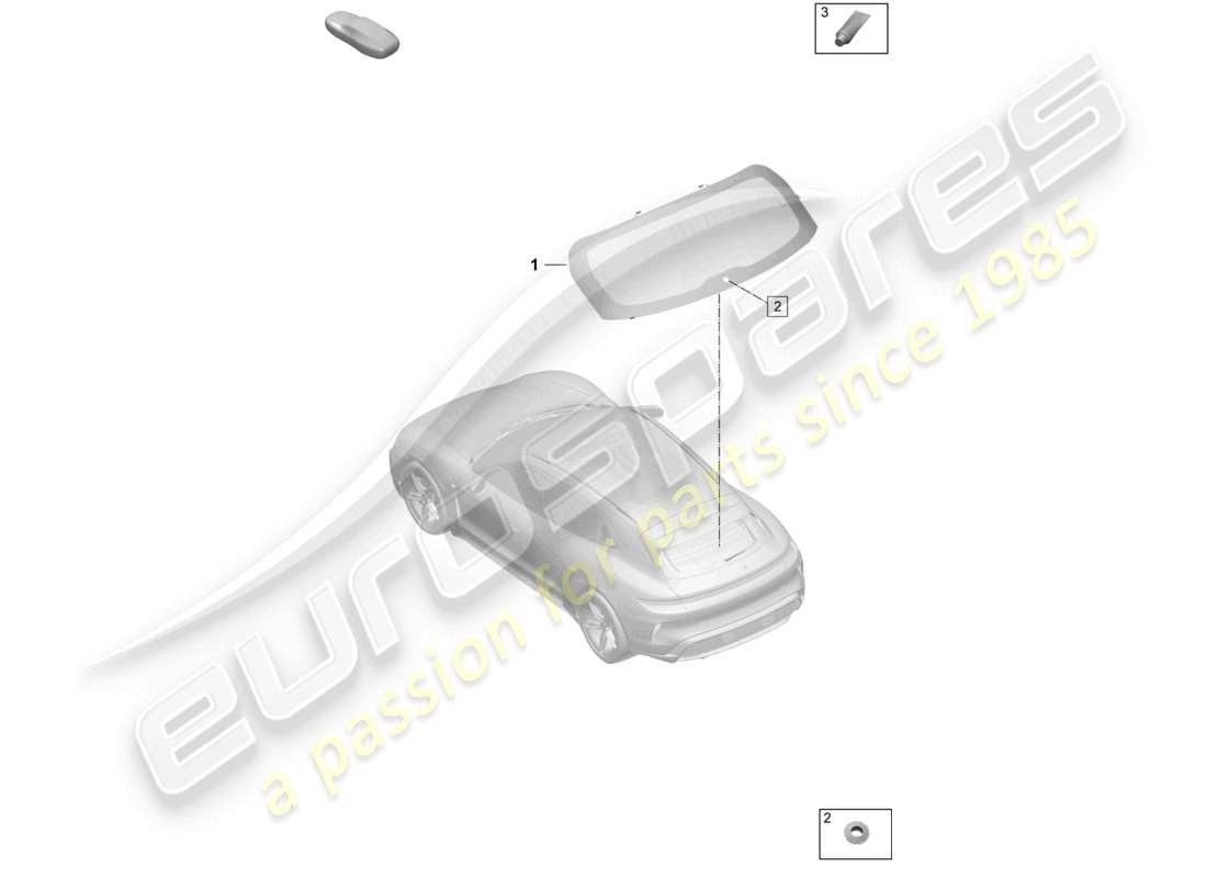 porsche 2025 (taycan 9j1-2) heckscheibe teilediagramm