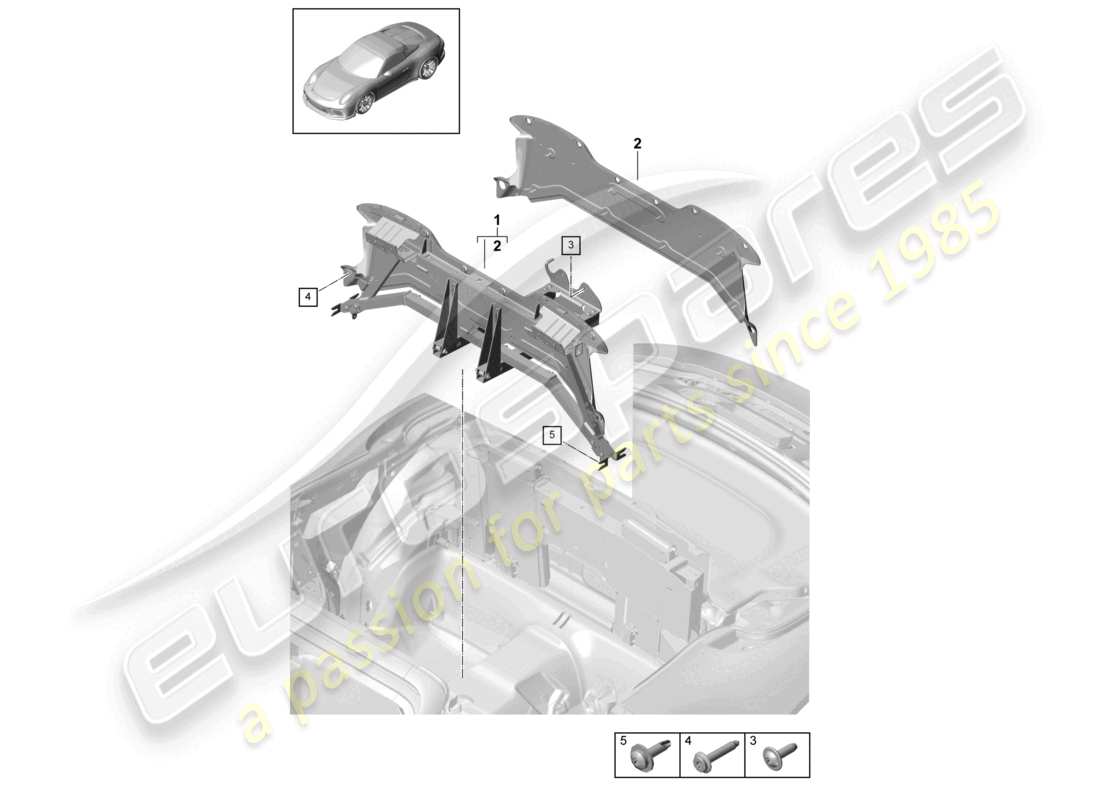 porsche 2021 (991-2 r/gt3/rs) quertraeger ersatzteildiagramm