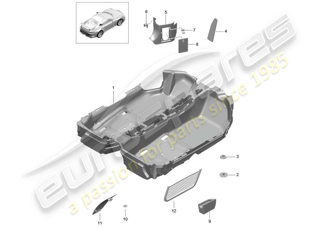porsche 2021 (991-2 r/gt3/rs) bodenleisten teilediagramm