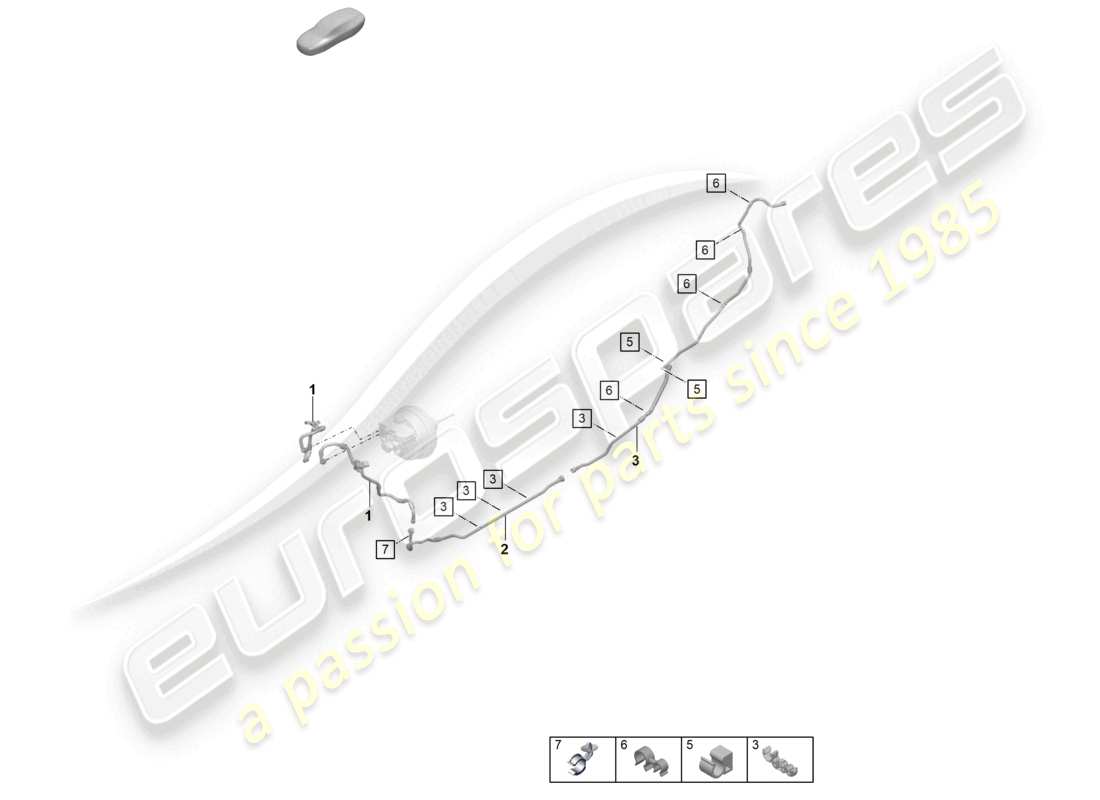porsche 2025 (992-2 gt3) vakuumleitung - teilediagramm