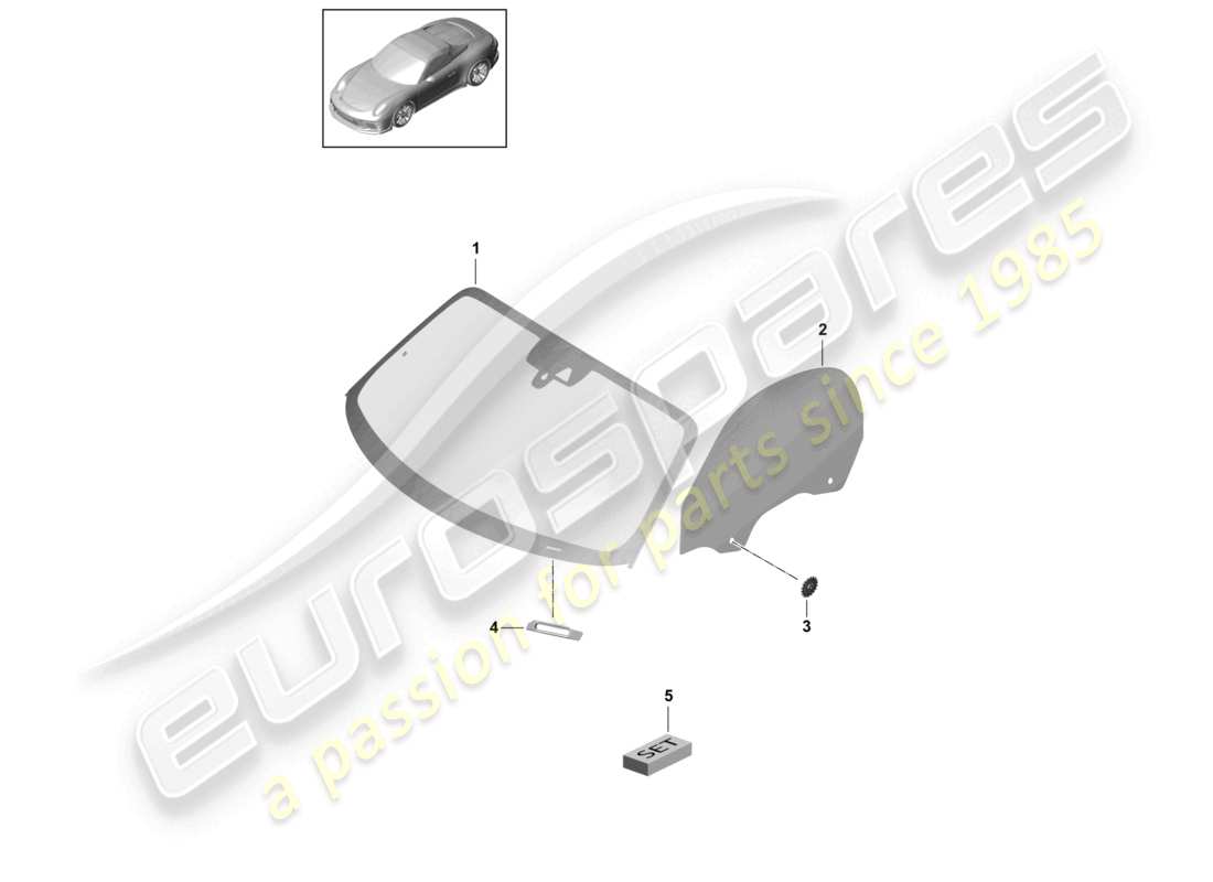 porsche 2021 (991-2 r/gt3/rs) windschutzscheibe seitenfenster teilediagramm