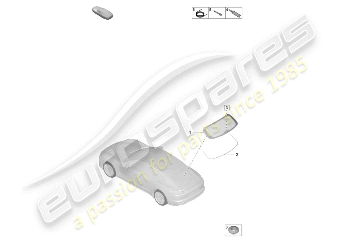 porsche 2021 (panamera 971-2) heckscheibe teilediagramm
