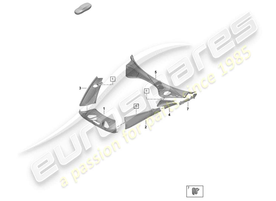 porsche 2024 (panamera 976) abdeckblech motorraum vorderwagen teilediagramm