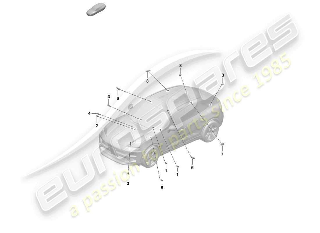 porsche 2024 (macan-e) innenbeleuchtung gepäckraumbeleuchtung fußraumbeleuchtung teilediagramm