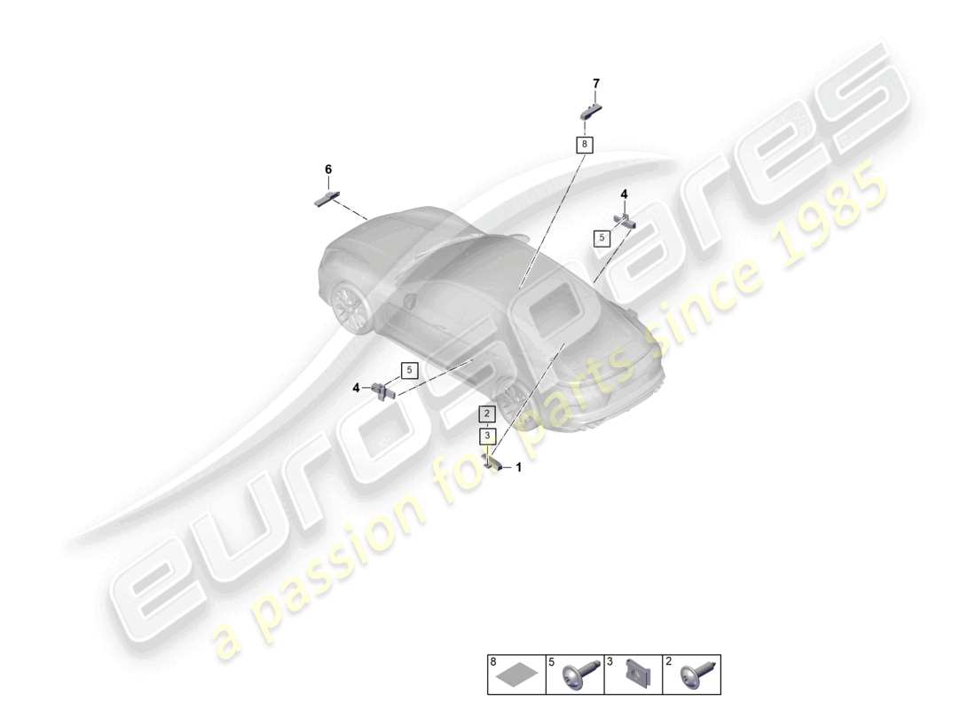 porsche 2026 (panamera 976) antenne für zugang und startberechtigung (kessy) ersatzteilzeichnung