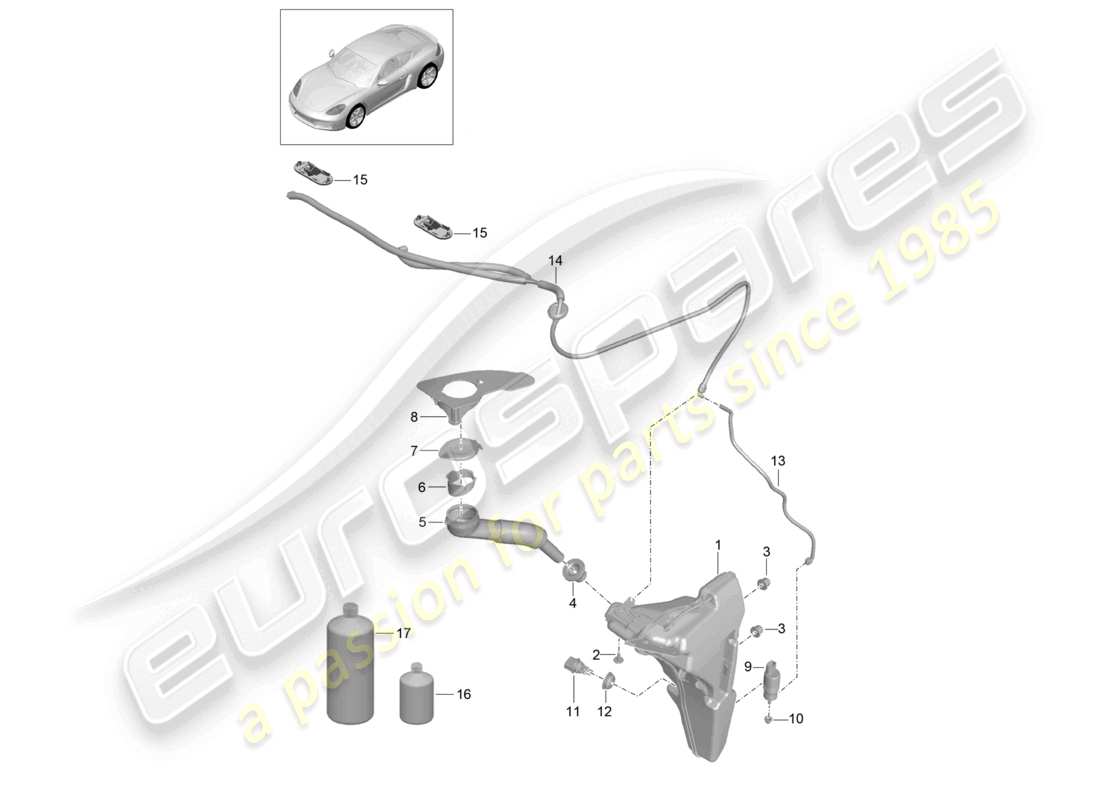 porsche 2023 (718 cayman) scheibe teilediagramm