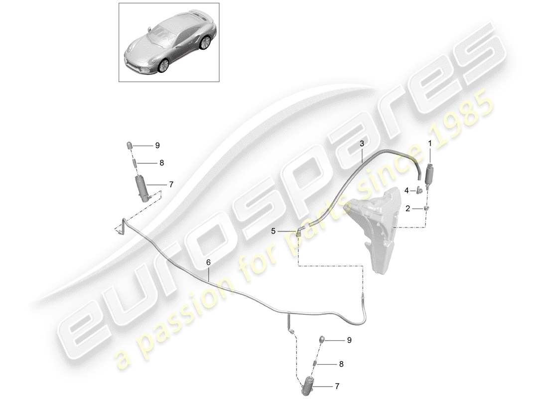 porsche 2018 (991-2 turbo) scheibe teilediagramm