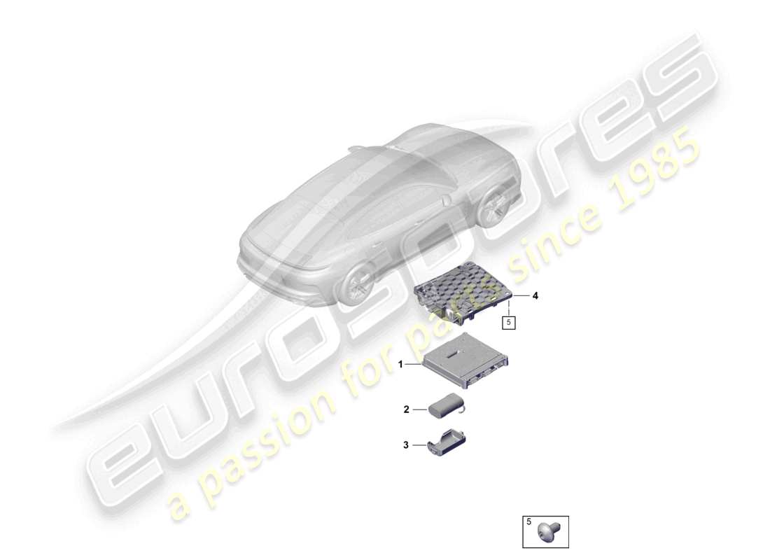 porsche 2024 (panamera 976) für modelle mit telefon und notruf ersatzteilzeichnung
