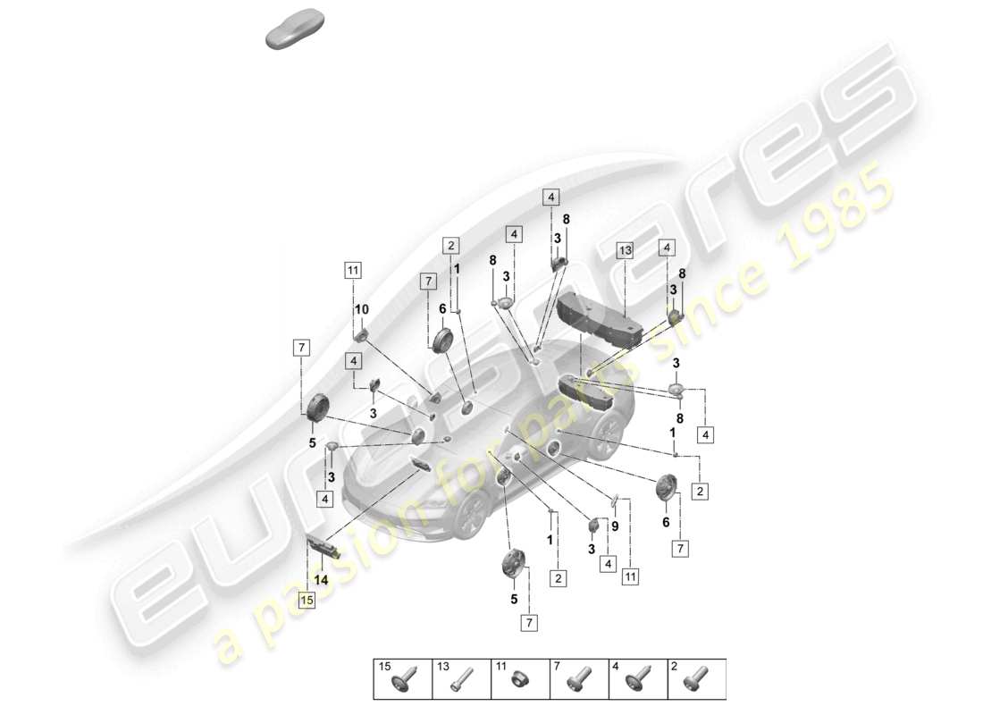 porsche 2026 (taycan 9j1-2) lautsprecher teilediagramm