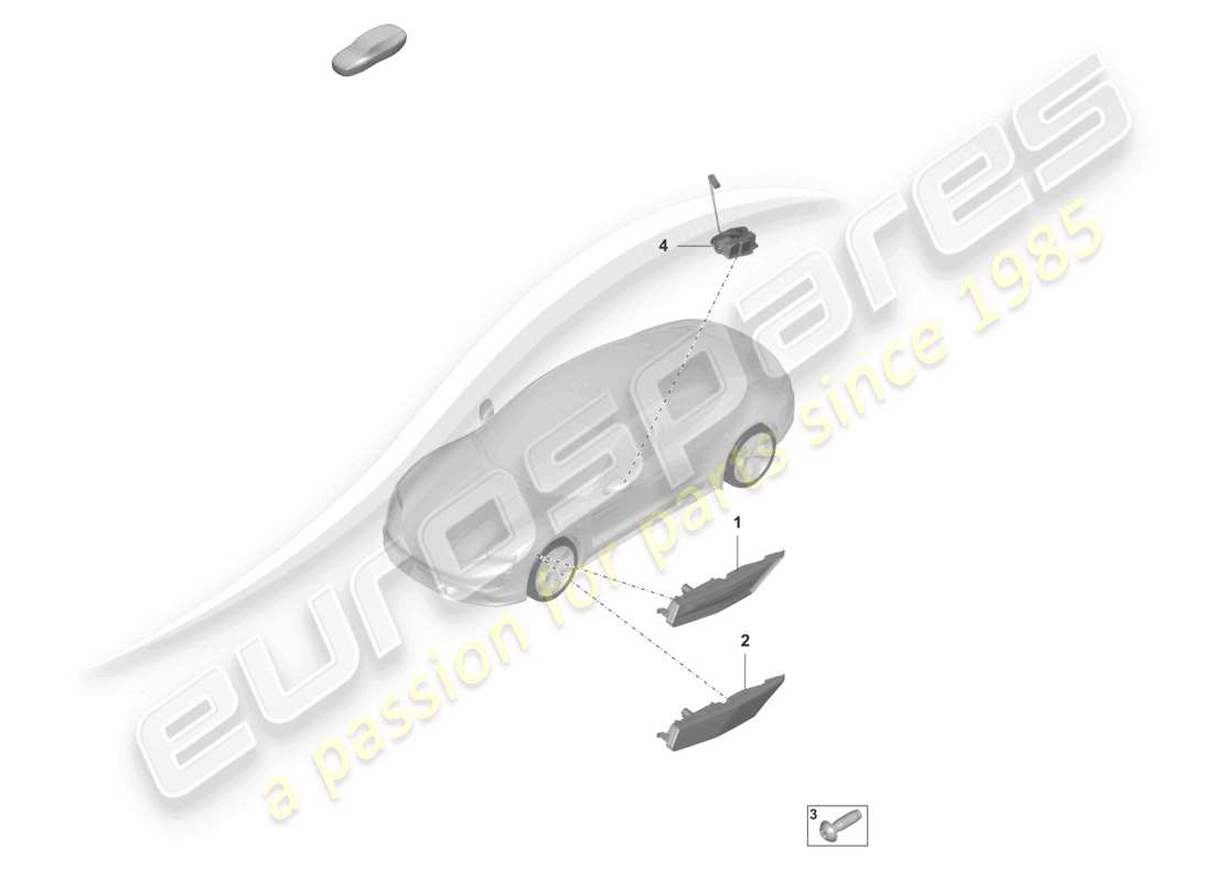 porsche 2023 (taycan 9j1-1) blinker-seitenmarkierungsleuchte steuergerät für tagfahrlicht ersatzteilübersicht