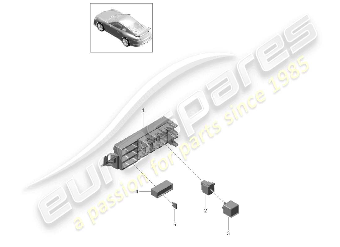 porsche 2021 (991-2 r/gt3/rs) zentralelektrik heck teilediagramm