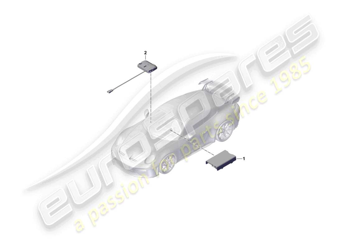 porsche 2025 (992-2 gt3) chipkartenleser für mautsystem ersatzteilzeichnung