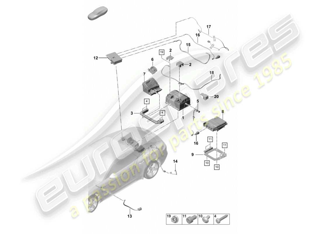 porsche 2021 (panamera 971-2) batterie 48 volt teilediagramm