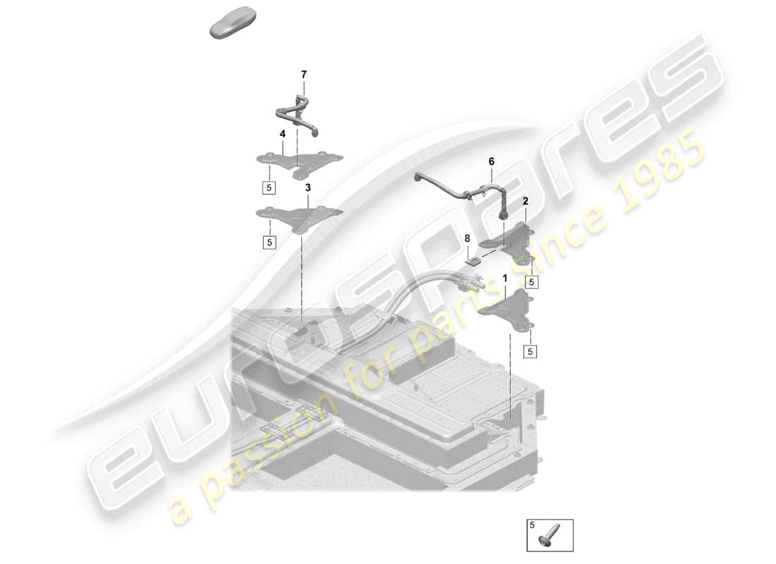 porsche 2025 (taycan 9j1-2) ersatzbatterie kühlmittelkühlsystem teilediagramm