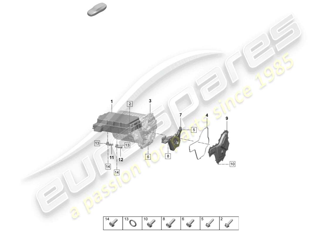 porsche 2025 (taycan 9j1-2) fahrmotor für elektroantrieb einzelteile hinterachse teilebild
