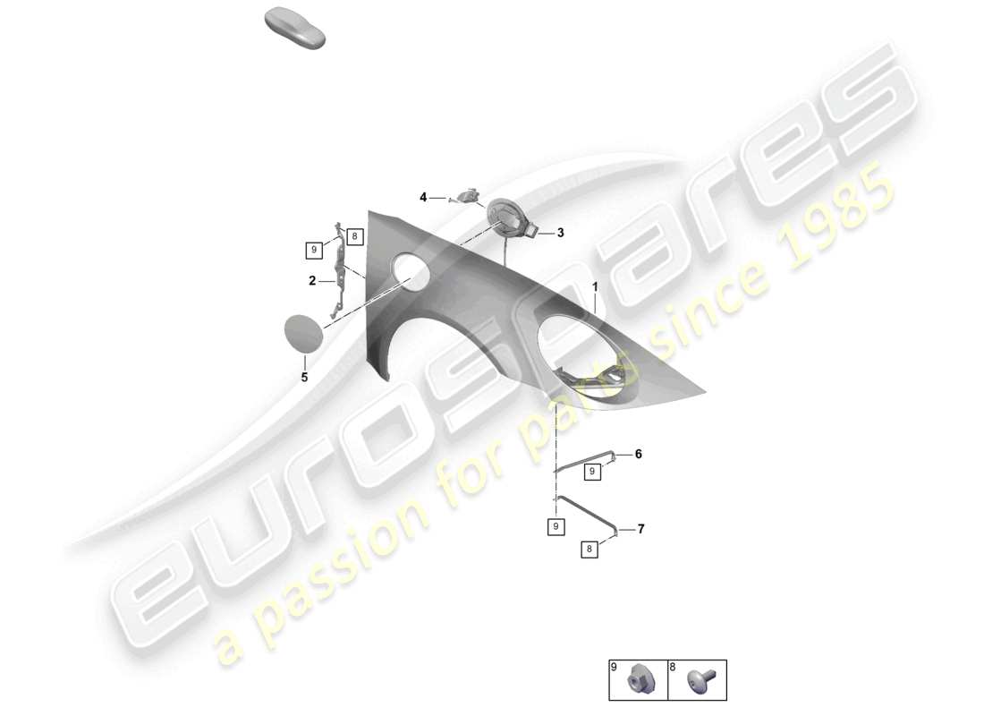 porsche 2025 (992-2 gt3) wing-teilediagramm