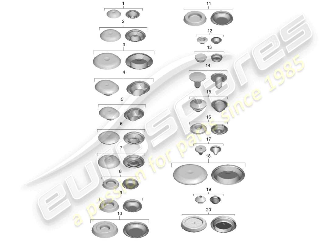 porsche 2021 (991-2 r/gt3/rs) bungs-teilediagramm