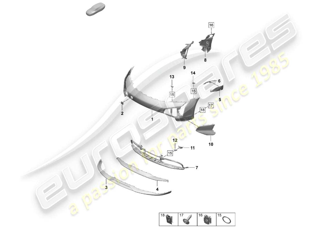 porsche 2025 (taycan 9j1-2) stoßfänger vorne taycan cross turismo turbo offroad designpaket teilediagramm