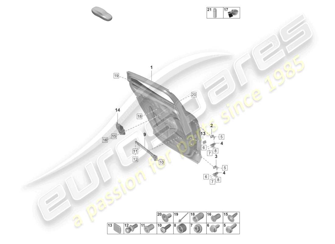porsche 2023 (panamera 971-2) türschale hinten ersatzteil-diagramm
