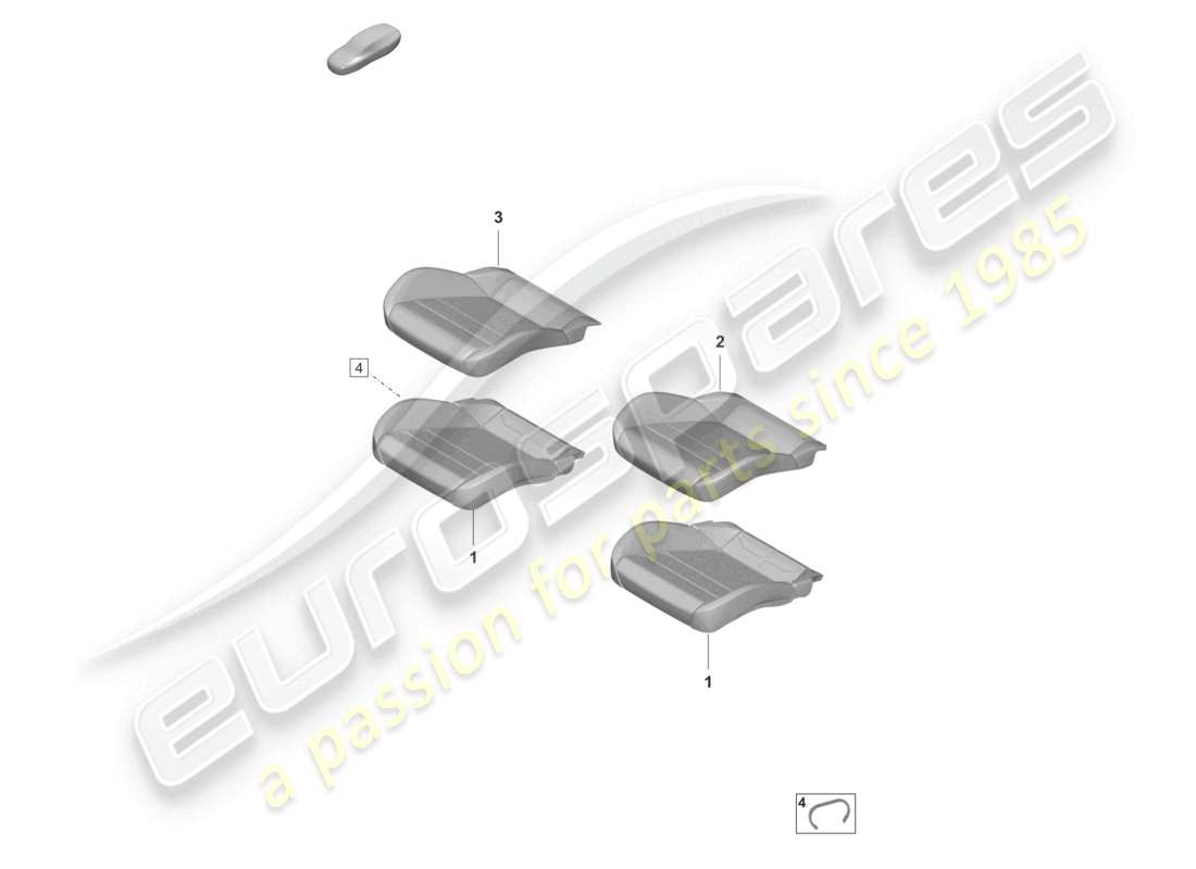 porsche 2023 (taycan 9j1-1) schaumstoffteil sitzbezug standardsitz teilediagramm