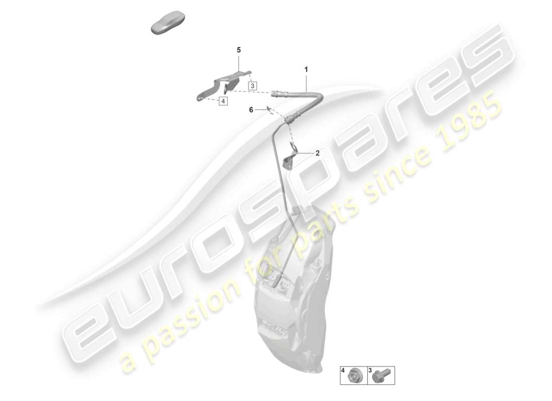 porsche 2023 (taycan 9j1-1) bremsleitung/-schlauch vom bremsschlauch zum bremssattelgehäuse teilediagramm